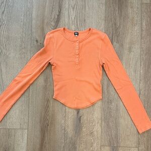 BDG Urban Outfitters Orange Cropped Long Sleeve Tee